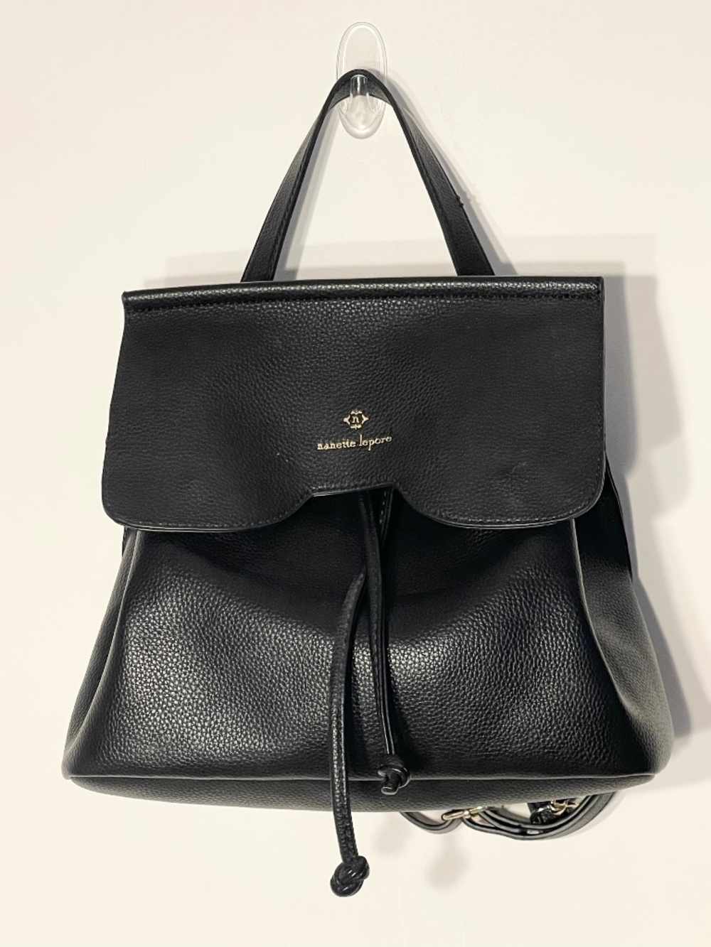 Nanette Lepore Black Leather Purse Backpack convertible